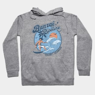 1970s Vintage Surfing Banzai Pipeline Oahu, Hawaii Retro Sunset // Old School Surfer // Surf Hawaii Hoodie